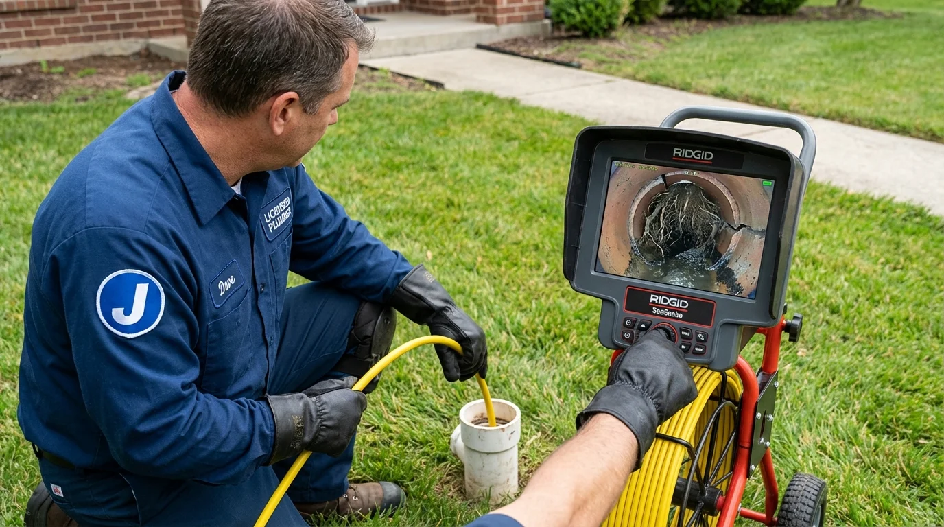 Sewer camera inspection being performed by Johns Plumbing LLC in Abita Springs