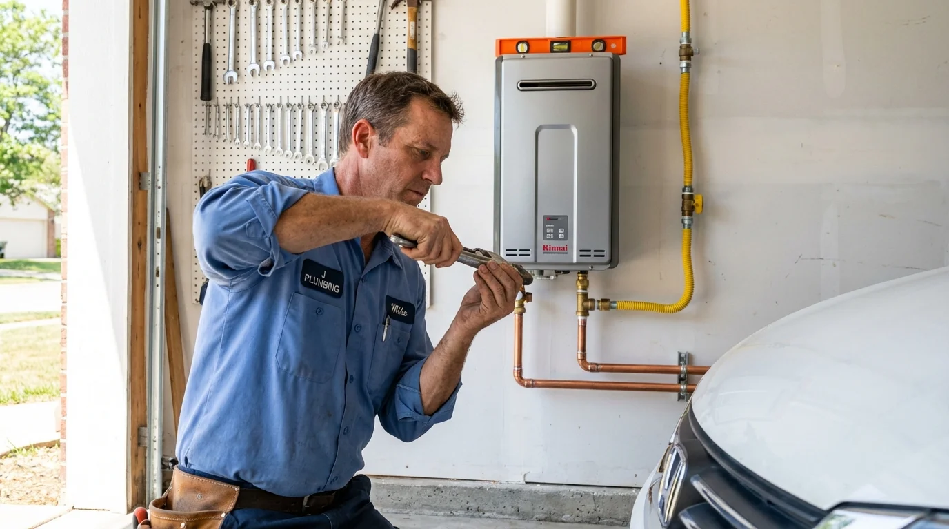 Tankless water heater installation by a Johns Plumbing LLC plumber in Abita Springs